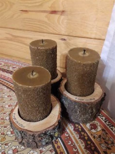 Velas de cera de abeja natural en candelabros originales Etsy España