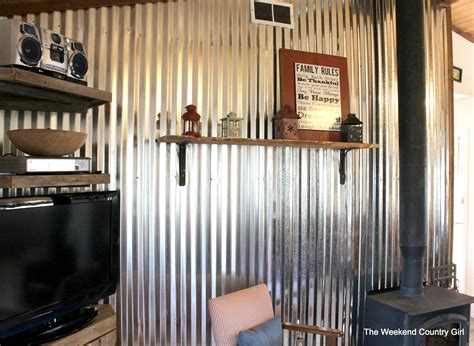 Remodelaholic | DIY Corrugated Tin Wall Tutorial Metal Wall Panel ...