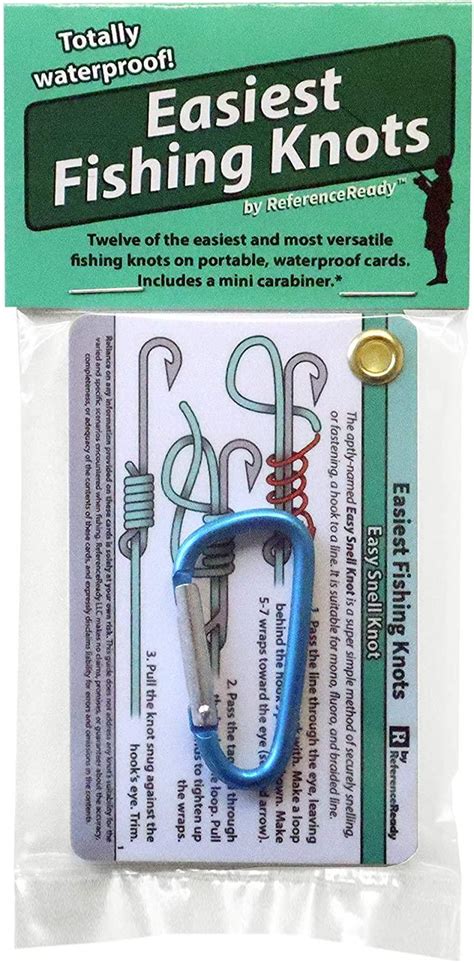 ReferenceReady Waterproof Fishing Knot Guide - Learn 12 Easy Knots with ...