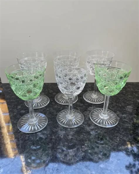 6 VERRES A Vin Rouge En Cristal Baccarat Modèle Diamants Pierreries EUR