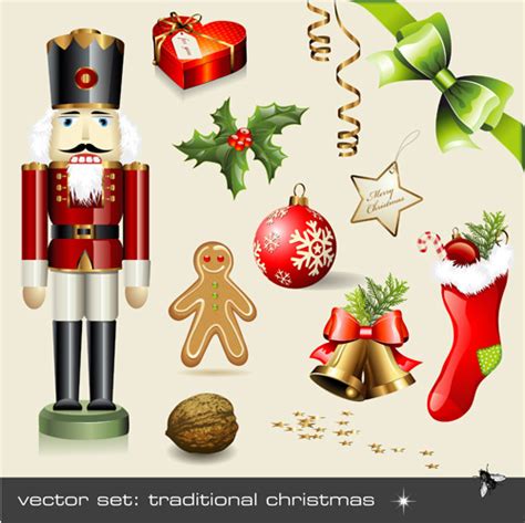 Vector set of different xmas icons elements Vectors graphic art designs ...