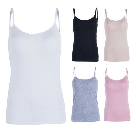 Womens Camisole With Built In Bra Modal Padded Slim Tank Top