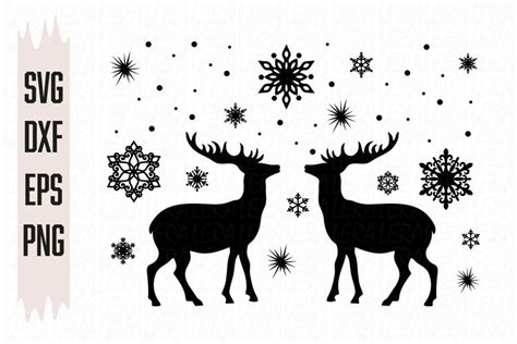 Deer Svg Deer Winter Svg Deer Silhouettes Svg Deer Print