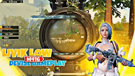 Livik Mode Low Device Gameplay In Bgmi M416 Glacier Upgrade Level 4