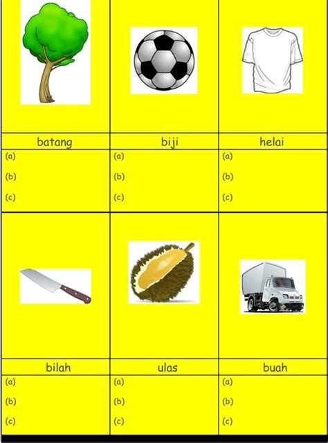 Aktiviti Pandp Bahasa Melayu Penjodoh Bilangan