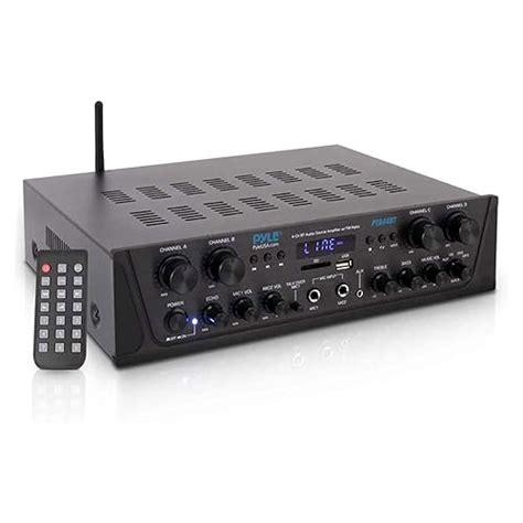 pyle  karaoke wireless bluetooth amplifier  channel stereo audio