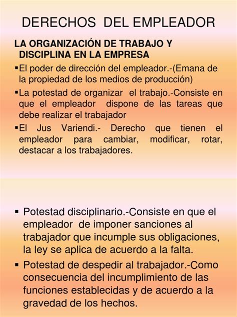 Derecho Y Obligaciones Del Empleador Ppt