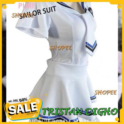 Jual Sexy Lingerie Siswa Cosplay Seragam Rok Mini Seragam Pelaut Set A