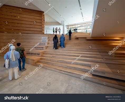 Omm Modern Museum Interior View People Stock Photo 2182258615