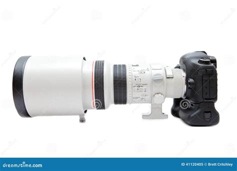 Telephoto Lens On Camera Stock Photo - Image: 41120405