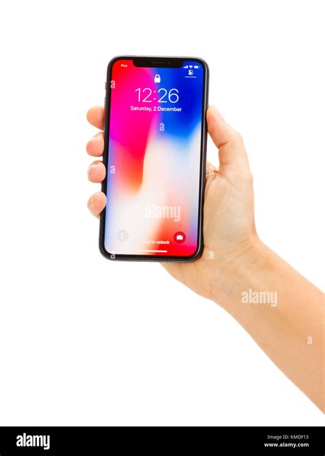 Hand Holding Iphone X White Background Hi Res Stock Photography And