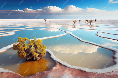 Premium Ai Image Bolivia Landscape With Beautiful Salt Lake