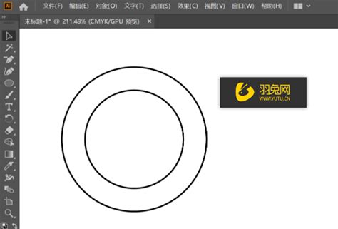 Illustrator怎么画一个四分之三的圆环？ 羽兔网