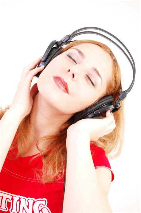 Girl With Headset Excited By The Sound Stock Image Image Of Health