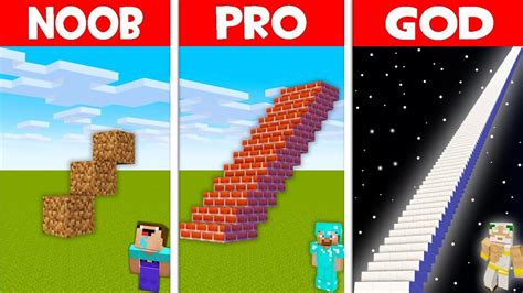 Minecraft Noob Vs God Longest Staircase Build Challenge Youtube