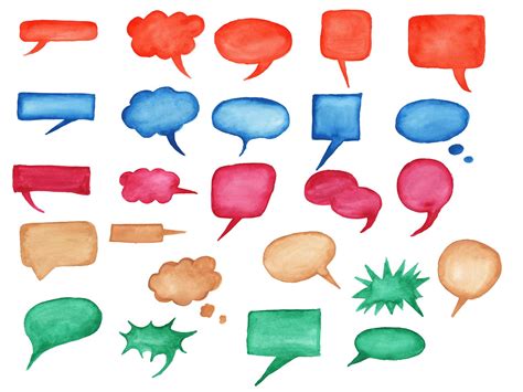 25 Watercolor Speech Bubbles PNG Transparent Vol 2 OnlyGFX