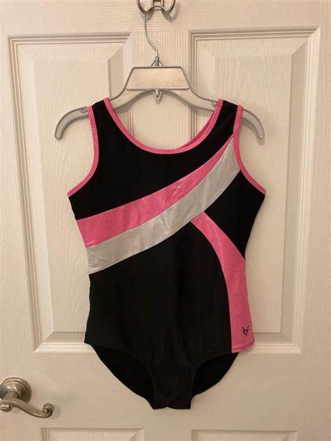 Shop Justice Gymnastics Dance Wear Leotard Unitard Size 14 Girls Black