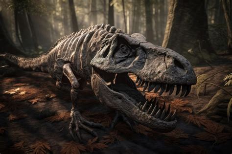 F Ssil De Dinossauro Tiranossauro Rex Encontrado Por Arque Logos Gerado