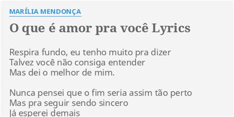 Letra De Marília Mendonça O Que É Amor Pra Você - "O QUE É AMOR PRA VOCÊ" LYRICS by MARÍLIA MENDONÇA: Respira fundo, eu ...
