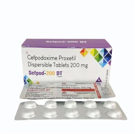 200Mg Sefpod 200 Dt Cefpodoxime Proxetil Dispersible Tablets At Rs 199