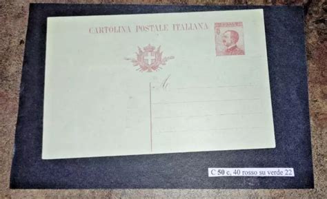 Cartolina Intero Postale Regno Cent Su Verde Fp Eur