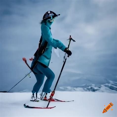 Llama Skiing Down A Snowy Slope On Craiyon