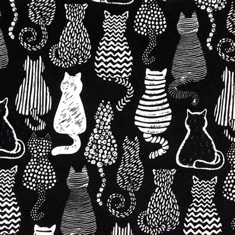 Black Cat Fabric