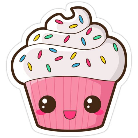 Happy Cupcake Stickers By Pai Thagoras Redbubble