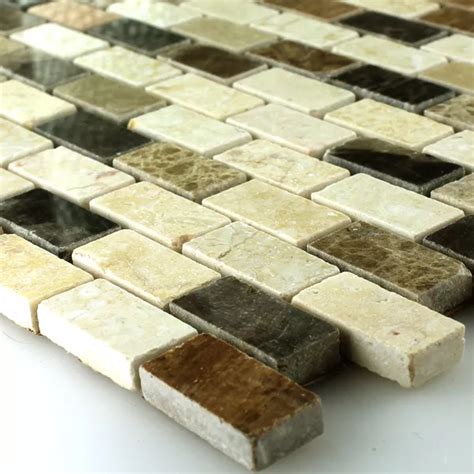 Muster Von Mosaikfliesen Marmor Braun Beige Poliert