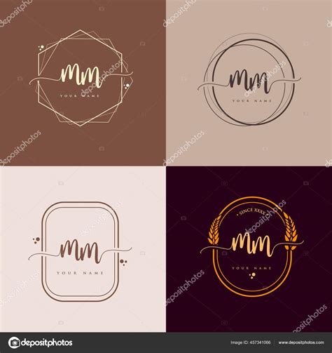 Initial Handwriting Logo Vector Sets Hand Lettering Initials Logo