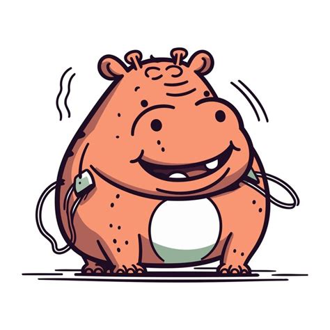 Hippopotame Illustration Vectorielle D un Hippopotame De Dessin Animé