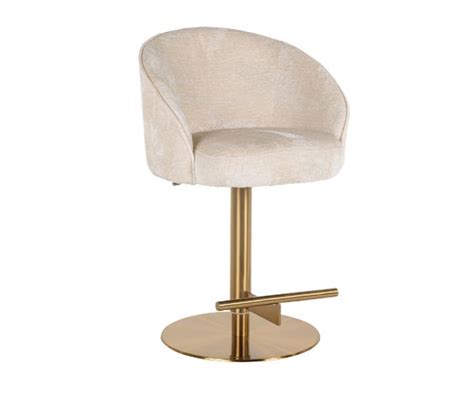 Zabi White Chenille Bar Stool