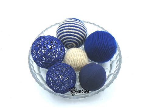 Navy Blue Decorative Balls For Bowl Vase Fillers Orbs Wrap Etsy