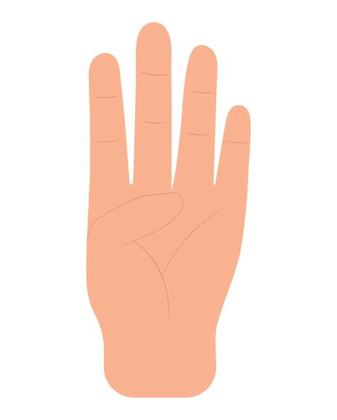 Hand With Four Fingers Up 21386604 Vector Art At Vecteezy