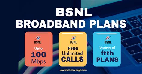 Latest BSNL Broadband Plans High Speed Fiber FTTH Plans ITechnowledge