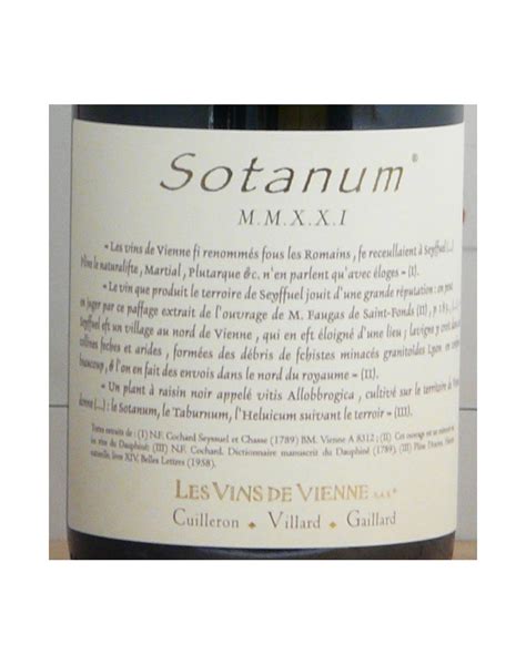 IGP Collines Rhodaniennes Les Vins De Vienne Sotanum 2021