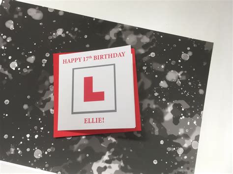 Th Birthday Driving Card L Plate Personalised Card Gc Etsy