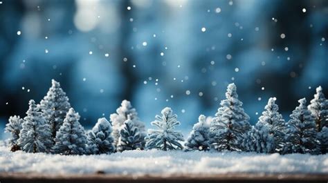 Premium AI Image A Snowy Scene With A Pine Tree In The Snow