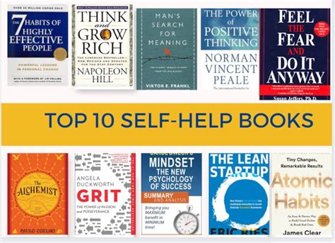 Top 10 Self-help Books Self Improvement Motivations Personal Growth ...