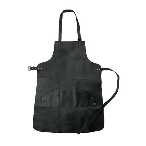 Distressed Multi Pocket Leather Apron Black Full Grain Etsy