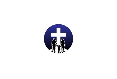 Simple Minimalist Jesus Christian Cross with Family Silhouette For ...