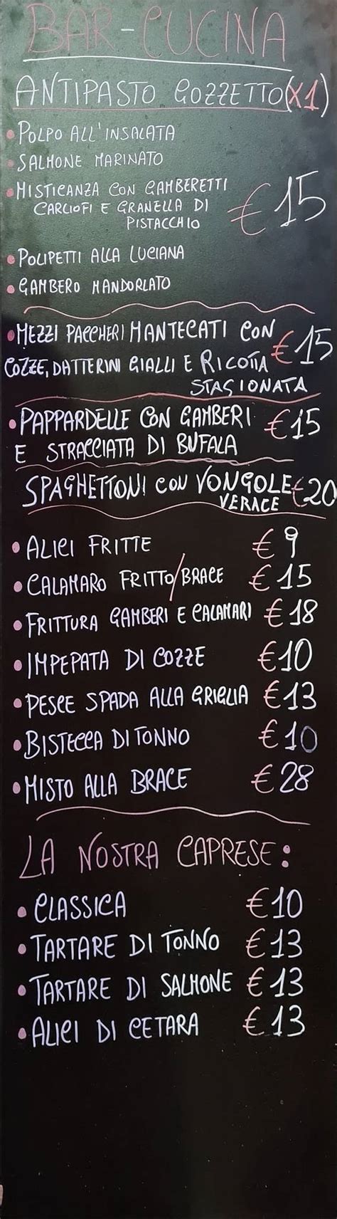 Menu Da Il Gozzetto Pub Bar Pozzuoli