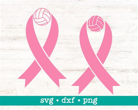 Volleyball Breast Cancer Ribbon Svg Volleyball Cancer Ribbon Dxf