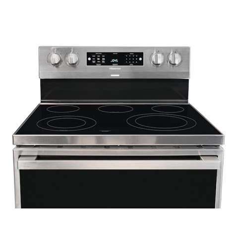 Hisense 30-in Glass Top 5 Burners 5.8-cu ft Self-Cleaning Air Fry ...