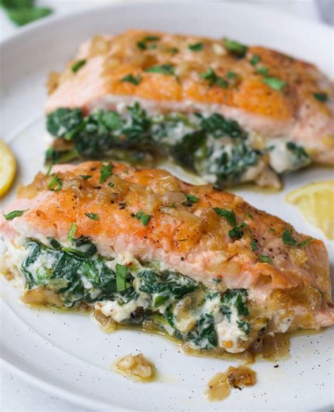 Creamy Spinach Stuffed Salmon Whole Keto Every Last Bite