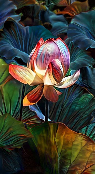 Lotus Flower Artly Studio Digital Art Flowers Plants Trees