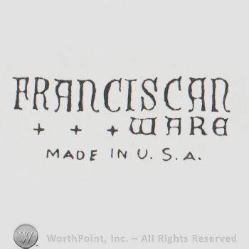 Mark with "franciscan ware made in usa" | #5547