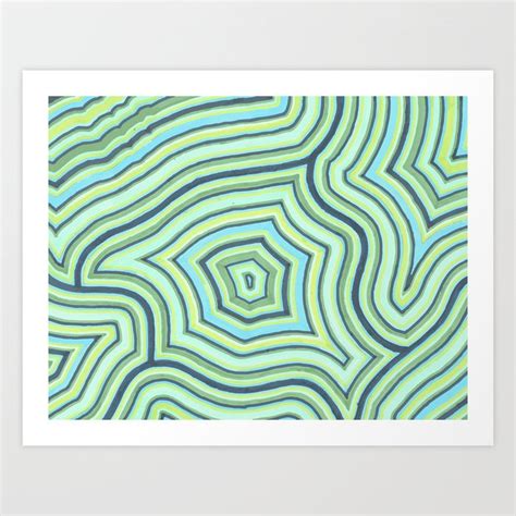 Blue Green Pattern Art Print by Shiny Jill | Society6