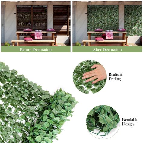 Faux Ivy Leaf Decorative Privacy Fence Costway