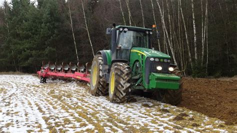 JOHN DEERE 8330 ORION 180 9 FURROW PLOWING IN THE WIND ZIMNÍ ORBA